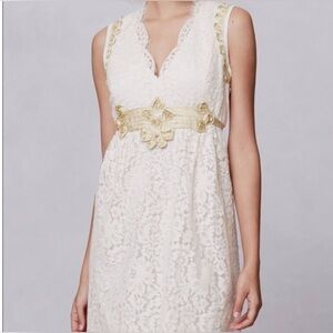 Anna Sui Cream Lace Dress